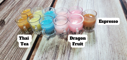 Larger Boba Milk Tea Inspired Keychain | Tapioca Pearls | Hypoallergenic | Fruit Tea | Bubble Tea | Available in 7 colors | Mug Shape