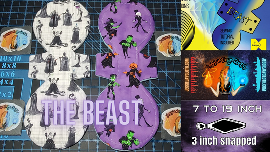 The Beast Custom Cloth Pad| 7/8/9/10/11/12/13/14/15/16/17/18/19 | 3" snapped | Great Overall Coverage, Post Partum, Overnight