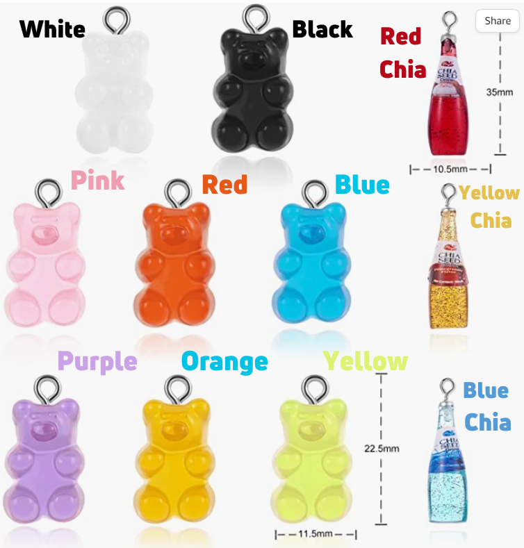 Orange Gummy Bear Earrings | Silver Dangles | Candy Gummie