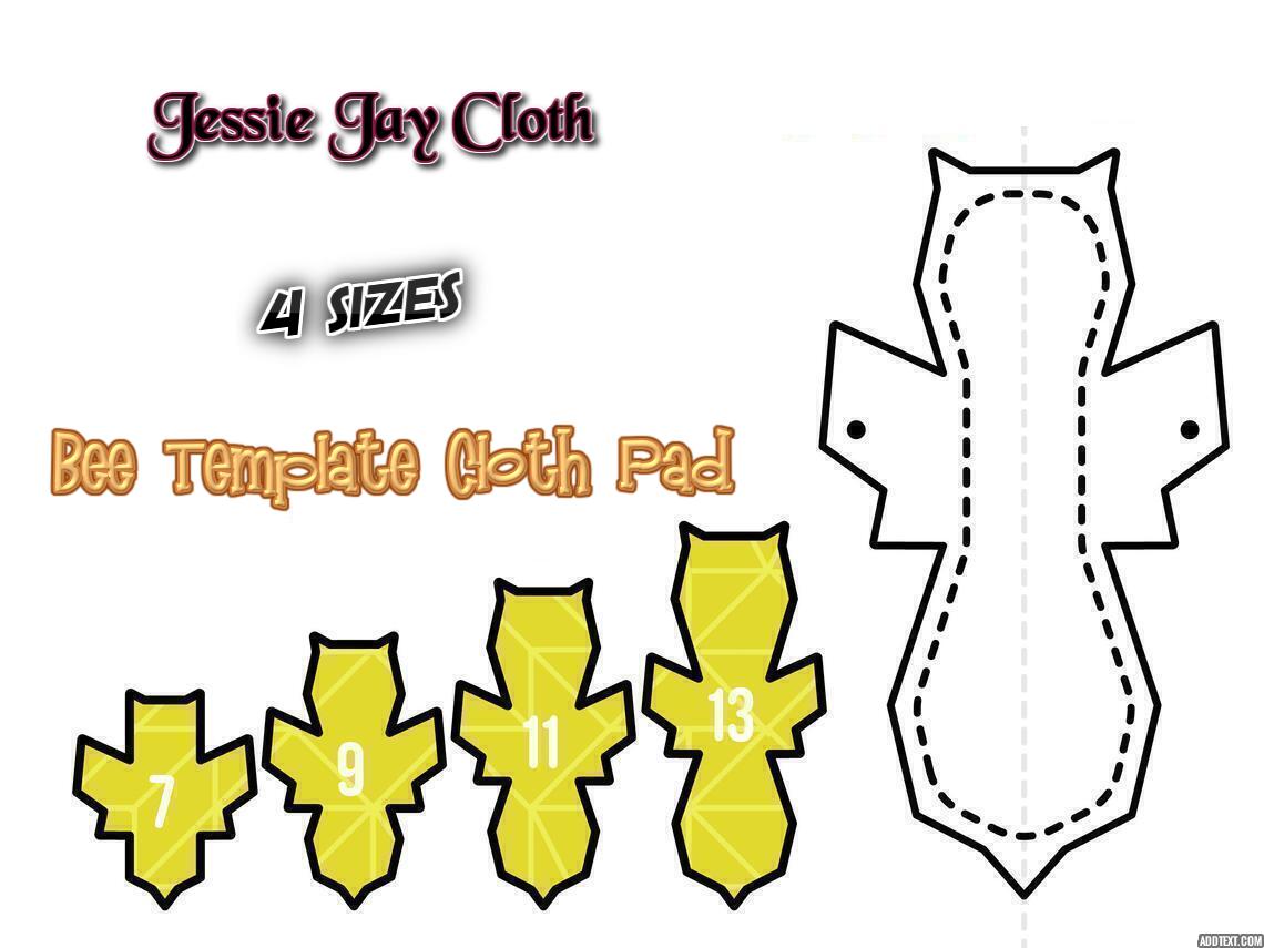 Custom Bee Cloth Pad | 7/9/11/13 | 2.5" Snapped Width |