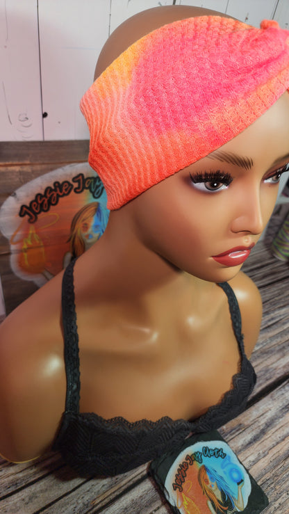 Citrus Fusion B | Medium 21" | RTS Waffle Knit Head Band | Ready to ship | Mask, Knife, Blood, Friday 13th