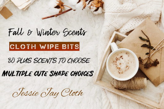 Fall & Winter Scents  | Variety Pack Cloth Wipe Bits | Multi Use | 25-50 pieces