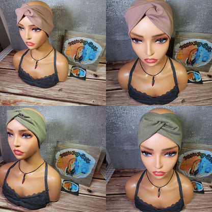8 Solid Colors Twist Knot Head Band | Custom Turban Head Band | 4 Sizes, Choose your color